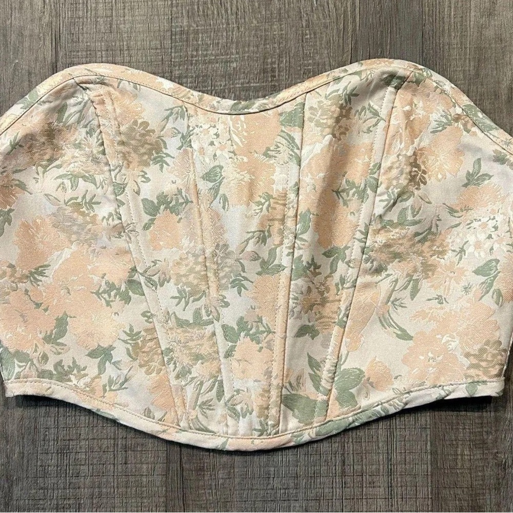 Altar'd State Light Pink and Green Floral Top